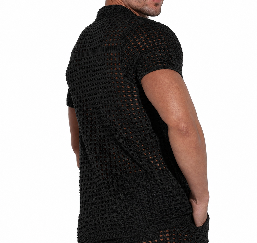 CODE 22 - Crochet Knit Button Shirt