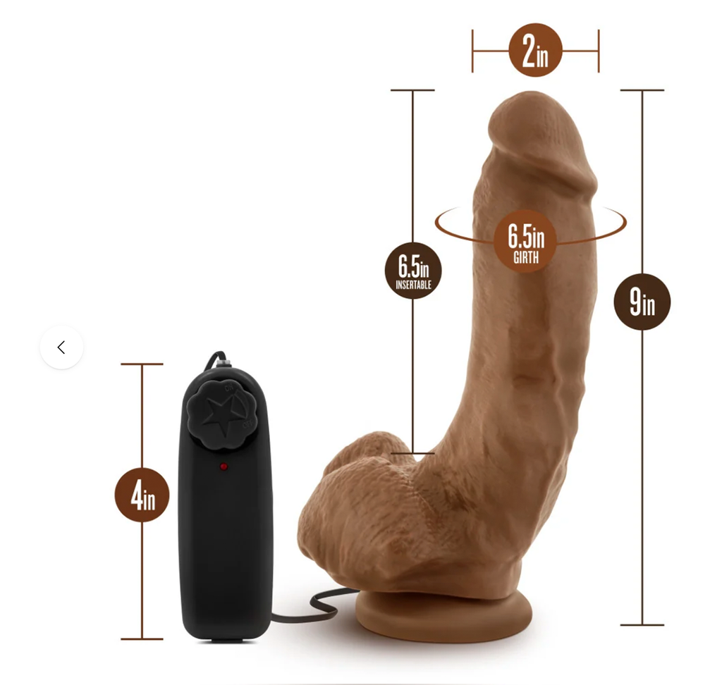 Coverboy - The Boxer Realistic Mocha 9-Inch Remote Control Vibrating Dildo
