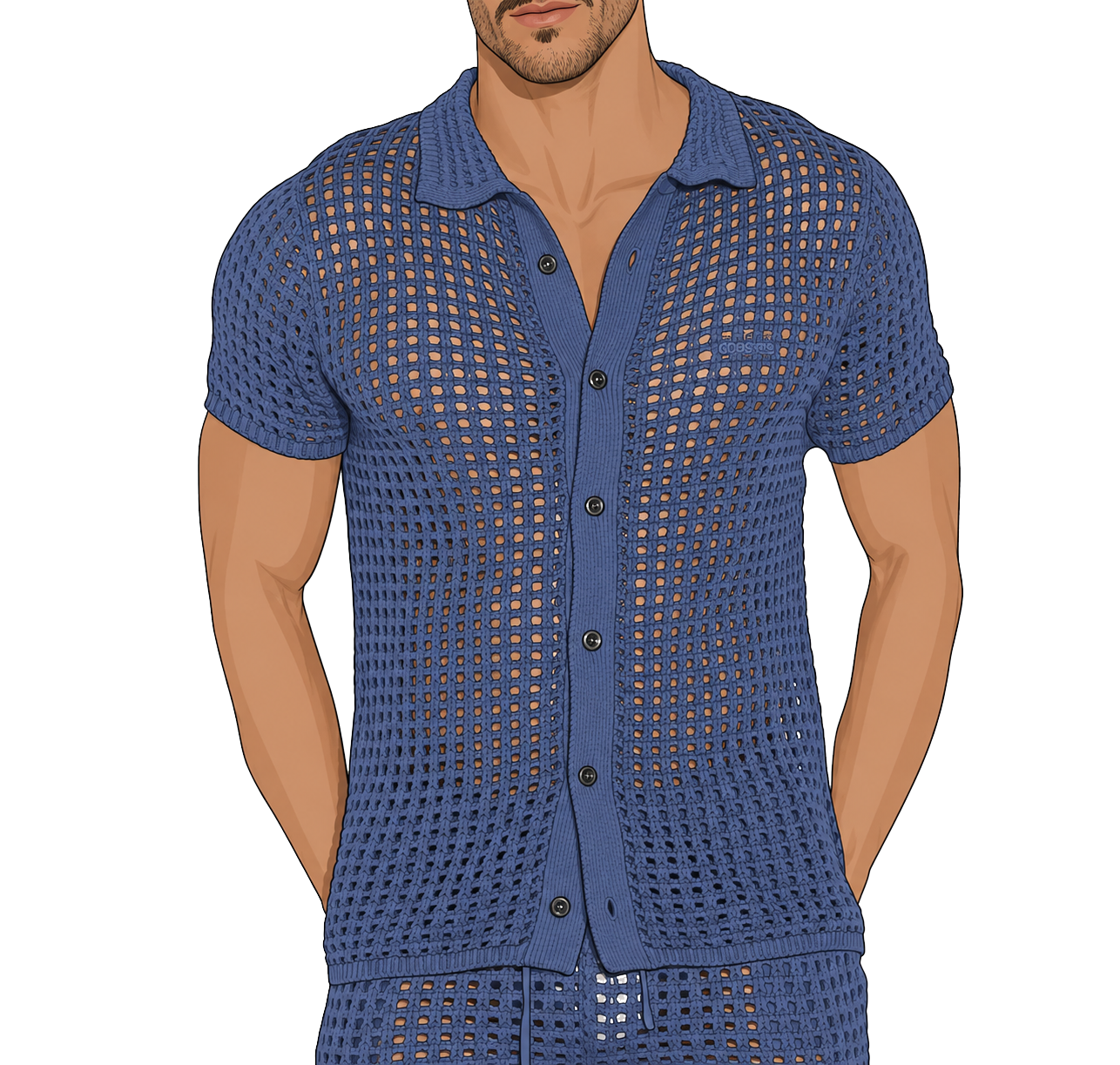 CODE 22 - Crochet Knit Button Shirt