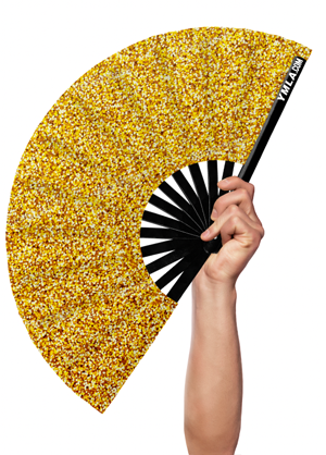 Gold Glitter - Hand Fan