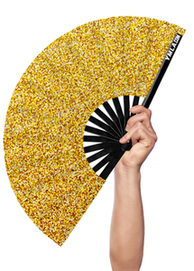Gold Glitter - Hand Fan