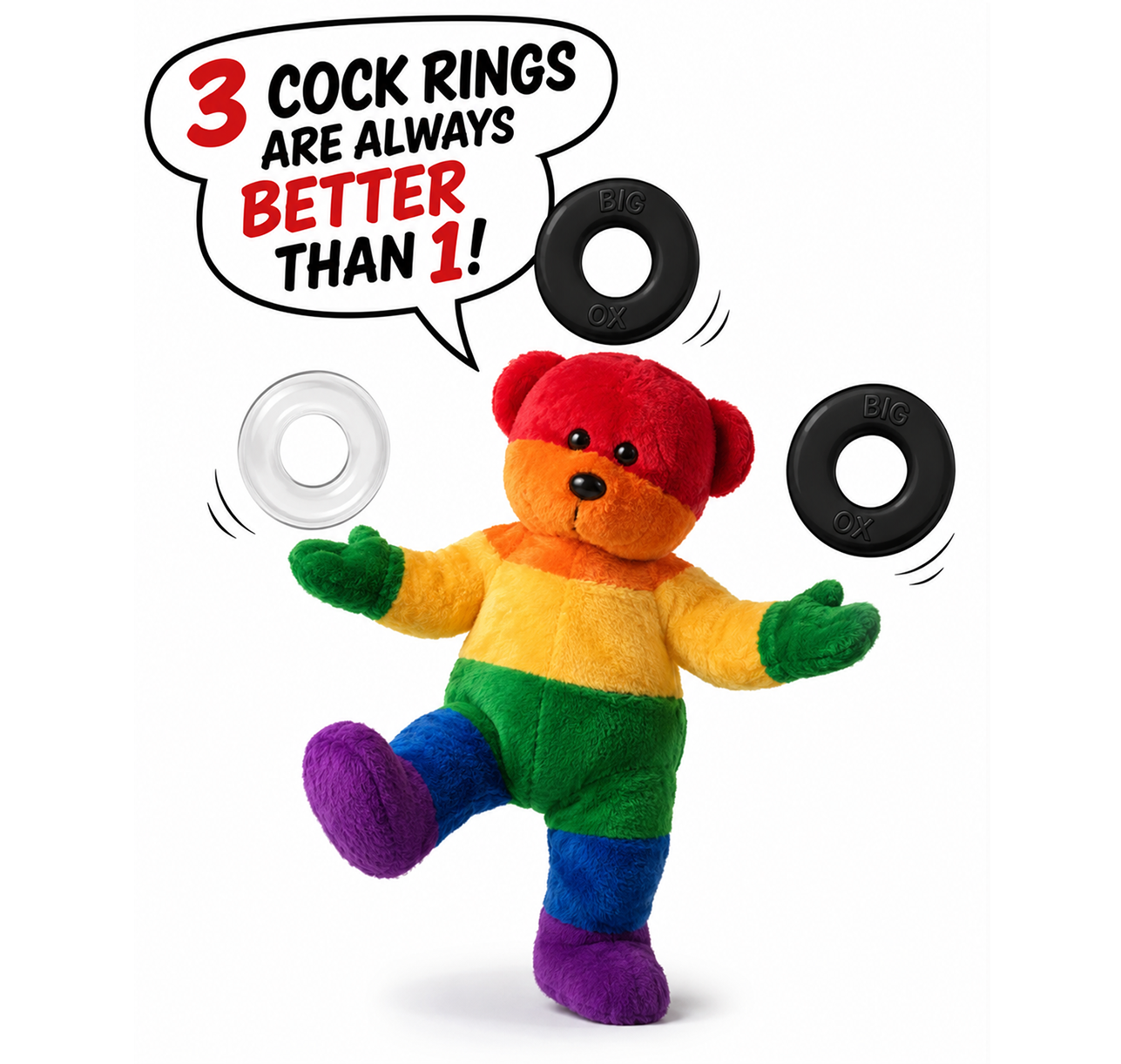 Hunk Junk - Silicone Cock + Ball Ring Set of 3