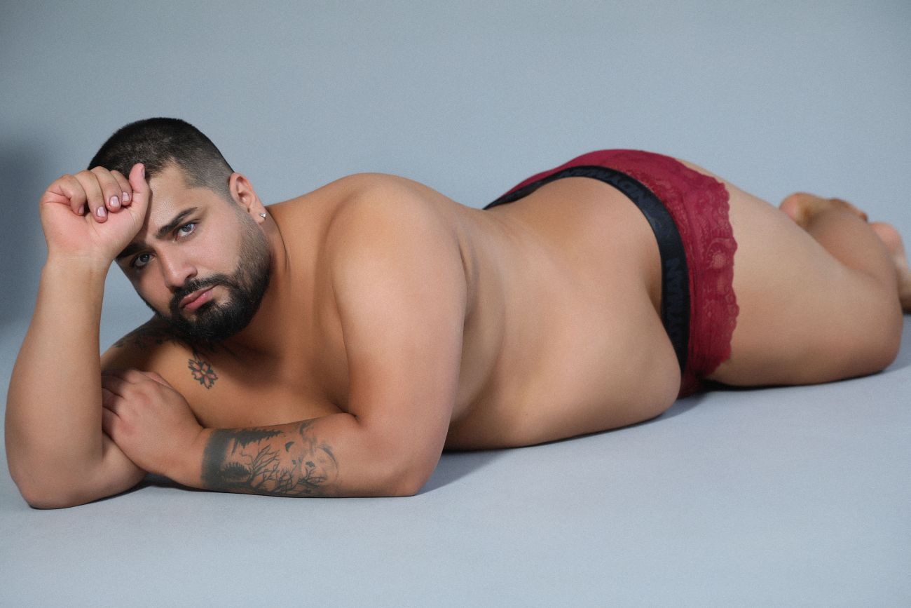 CandyMan 99304X Lace Thongs Color Burgundy