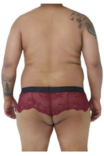 CandyMan 99304X Lace Thongs Color Burgundy