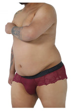CandyMan 99304X Lace Thongs Color Burgundy