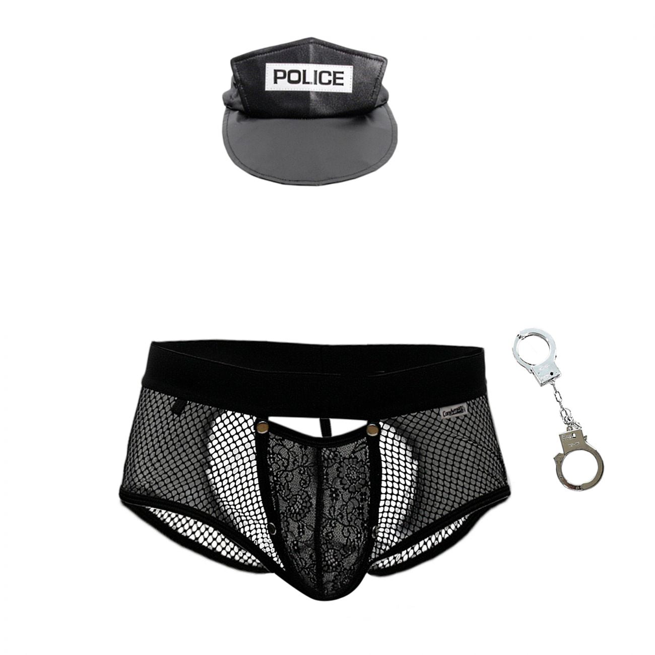 CandyMan 99414 Police Man Costume outfit Briefs Color Black