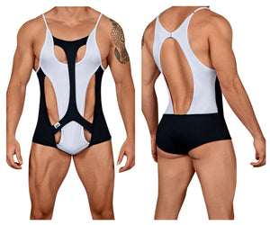CandyMan 99432 InsideOut Bodysuit Color White-Black