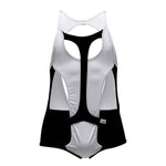 CandyMan 99432 InsideOut Bodysuit Color White-Black