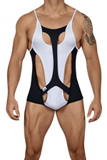 CandyMan 99432 InsideOut Bodysuit Color White-Black