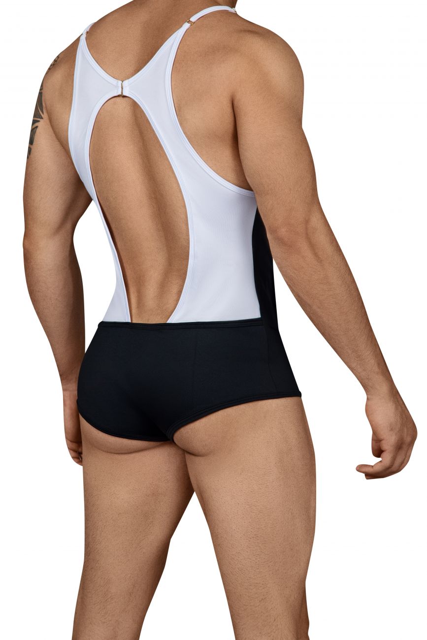 CandyMan 99432 InsideOut Bodysuit Color White-Black