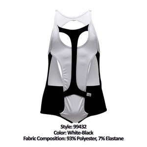 CandyMan 99432 InsideOut Bodysuit Color White-Black