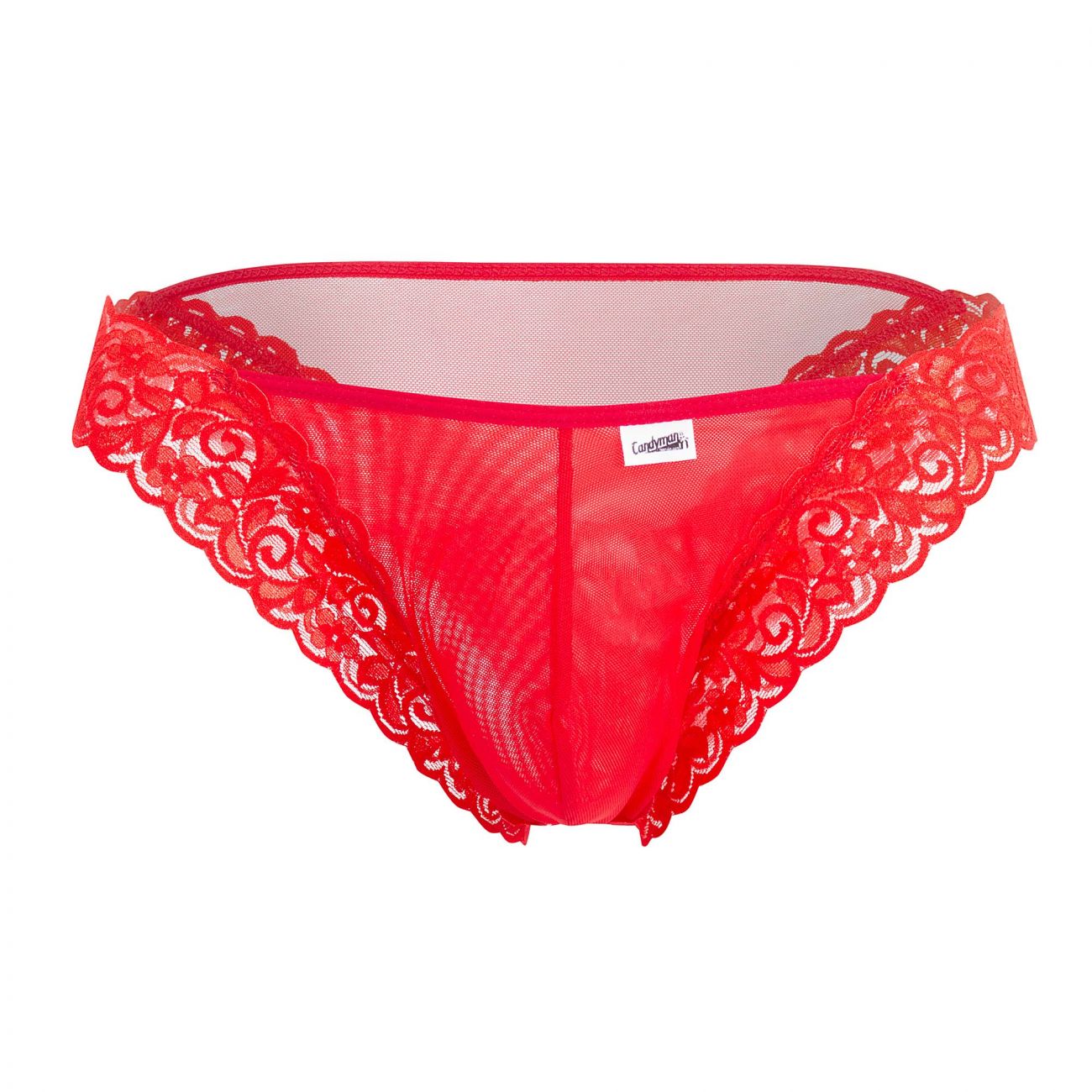 CandyMan 99506 Mesh-Lace Thongs Color Red