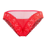CandyMan 99506 Mesh-Lace Thongs Color Red