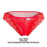 CandyMan 99506 Mesh-Lace Thongs Color Red