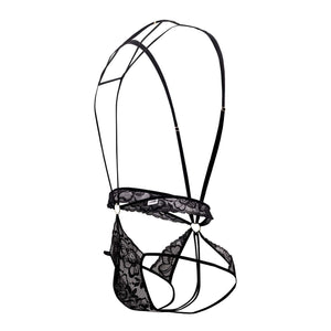 CandyMan 99523 Lace Bodysuit Jockstrap Color Black