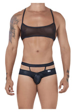 CandyMan 99525 Mesh Top and Bikini Set Color Black