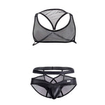 CandyMan 99525 Mesh Top and Bikini Set Color Black