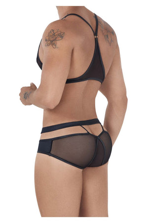 CandyMan 99525 Mesh Top and Bikini Set Color Black