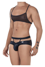 CandyMan 99525 Mesh Top and Bikini Set Color Black