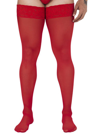 CandyMan 99533 Mesh Thigh Highs Color Red