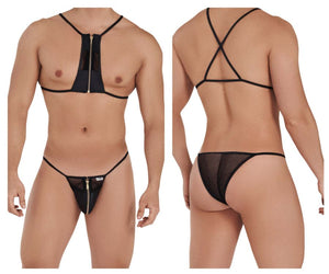 CandyMan 99540 Zipper Bikini-Harness Outfit Color Black