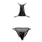CandyMan 99540 Zipper Bikini-Harness Outfit Color Black