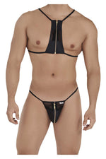 CandyMan 99540 Zipper Bikini-Harness Outfit Color Black