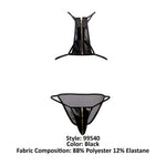 CandyMan 99540 Zipper Bikini-Harness Outfit Color Black