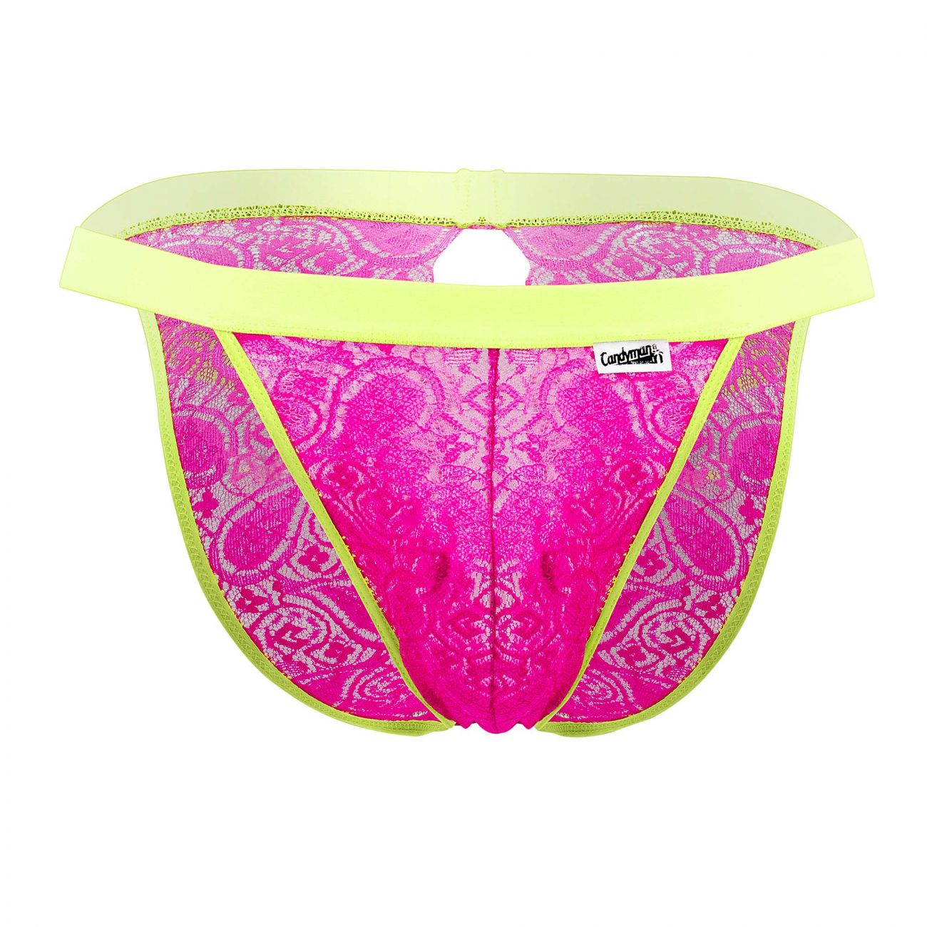 CandyMan 99554 Lace Peekaboo Bikini Color Hot Pink