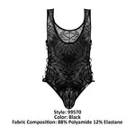 CandyMan 99570 Lace Bodysuit Color Black