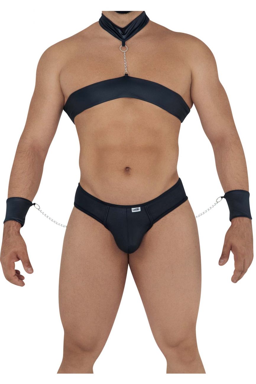 CandyMan 99592 Harness-Thongs Outfit Color Black