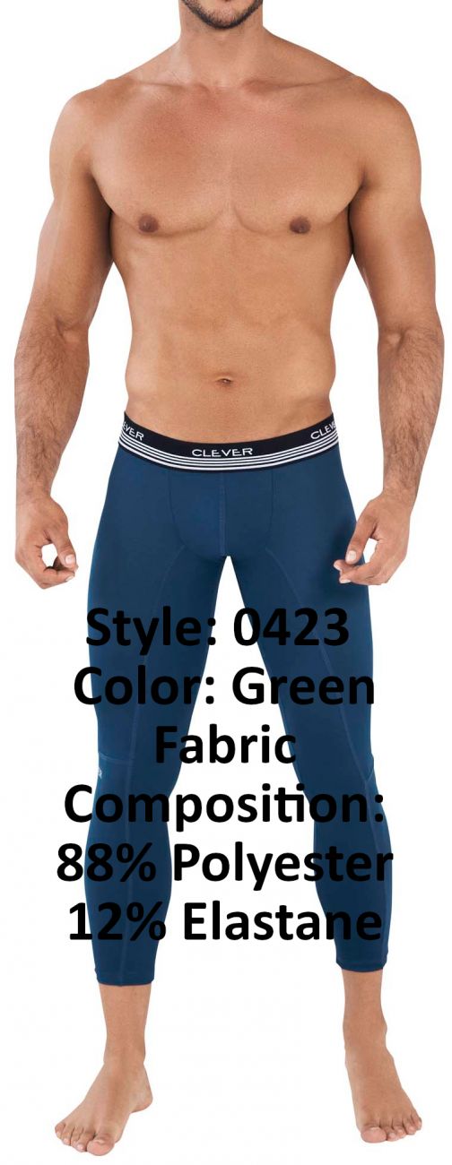 Clever 0423 Reaction Athletic Pants Color Green
