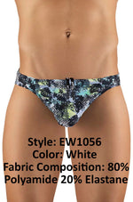 ErgoWear EW1056 FEEL Swim Zigzag Swim Briefs Color White