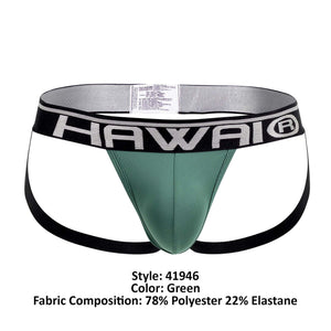 HAWAI 41946 Solid Athletic Jockstrap Color Green