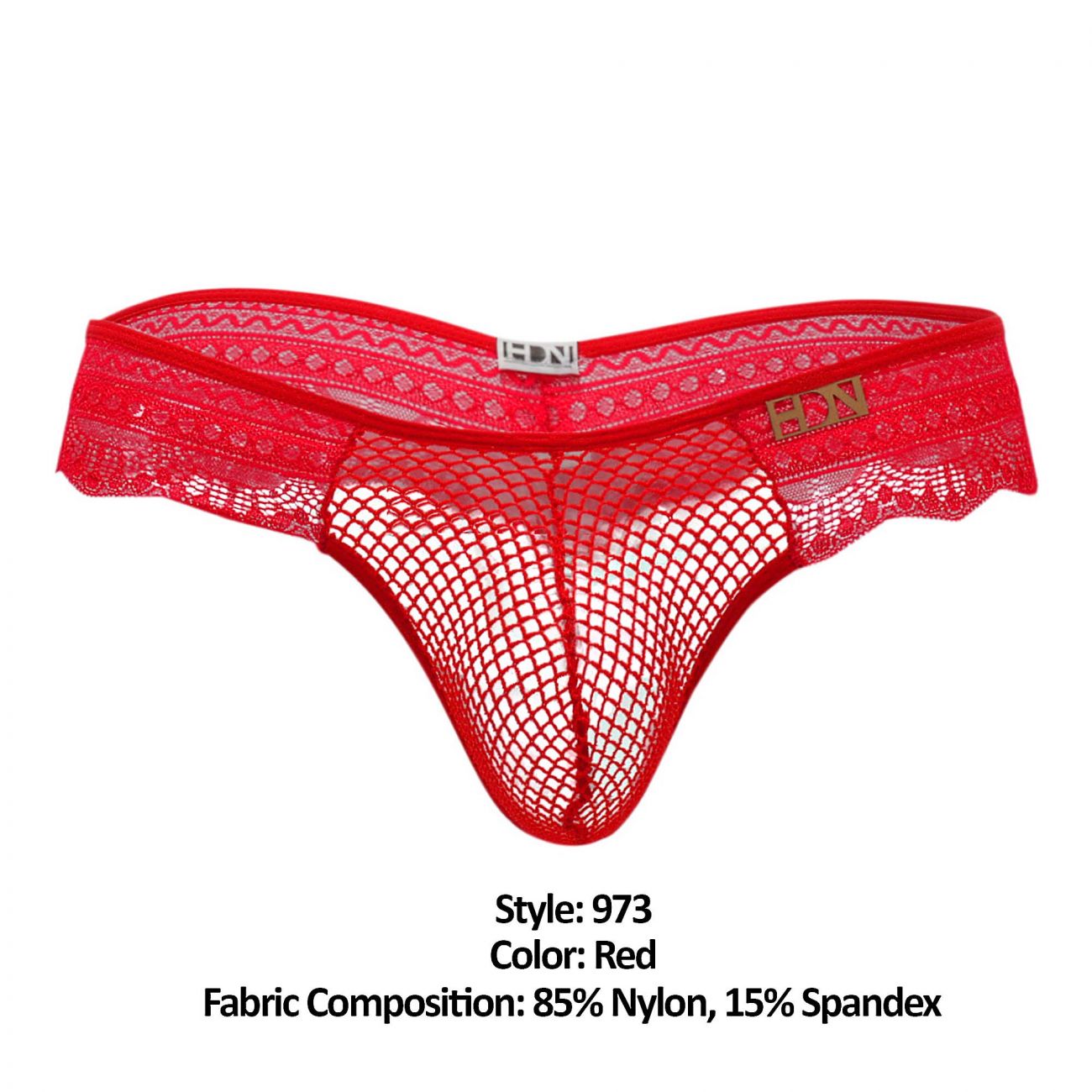 Hidden 973 Lace Thongs Color Red