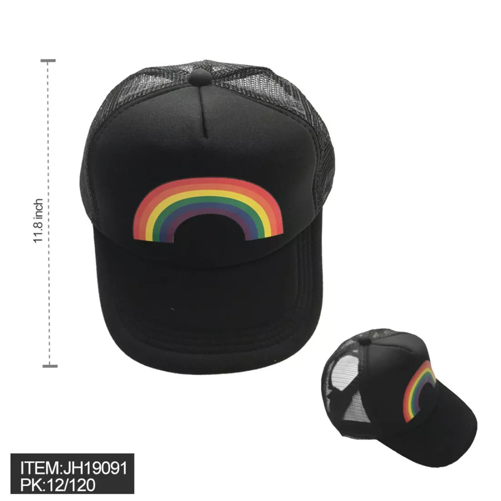 BLACK MESH RAINBOW HAT
