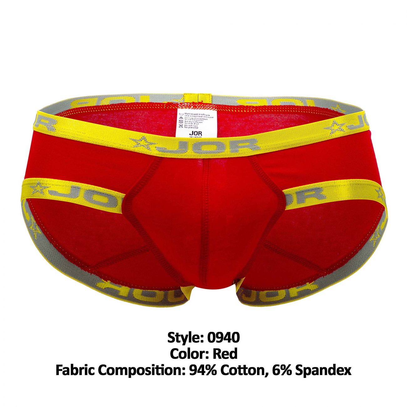 JOR 0940 Power Briefs Color Red