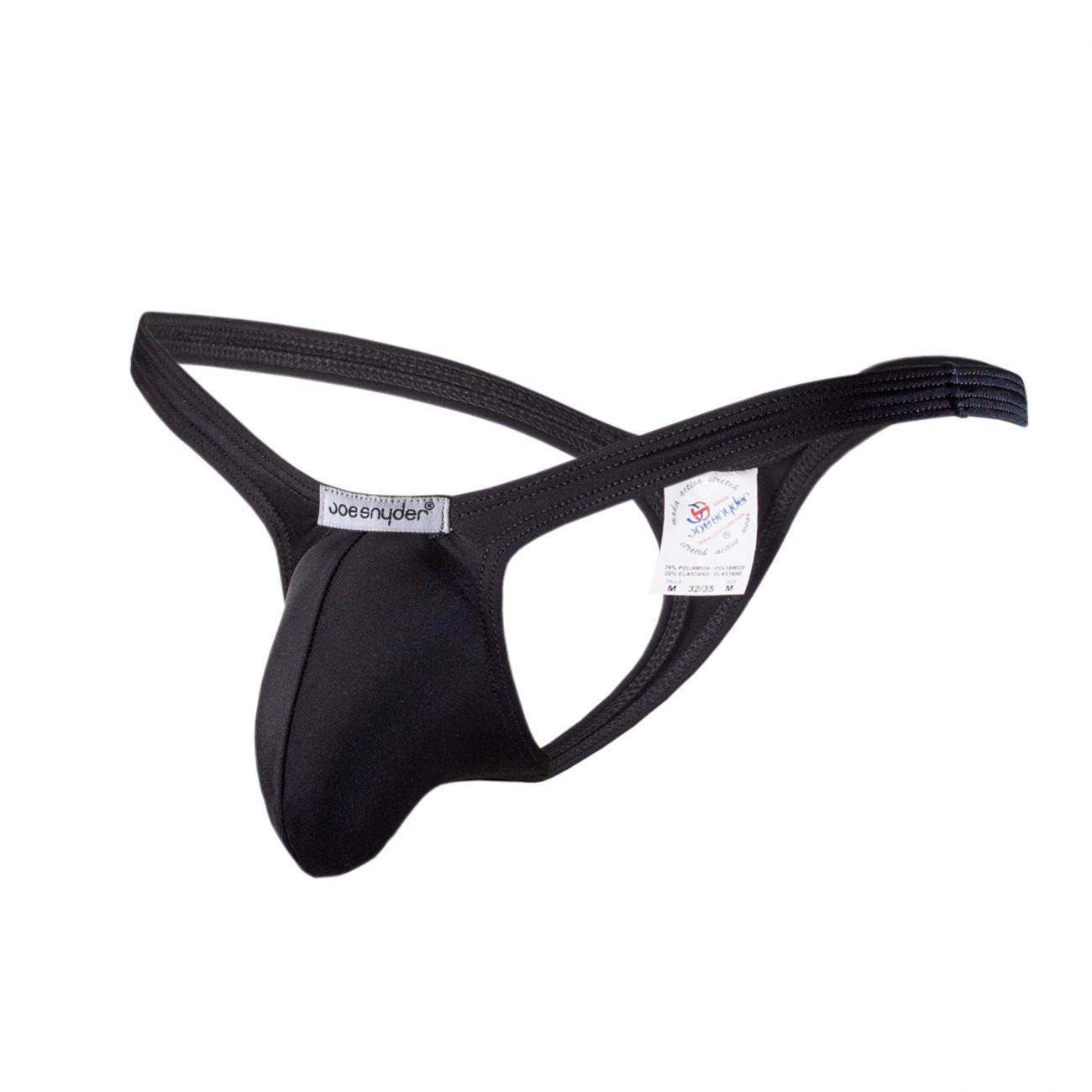 Joe Snyder JSBUL02-Pol Polyester Bulge Tanga Color Black-Poly