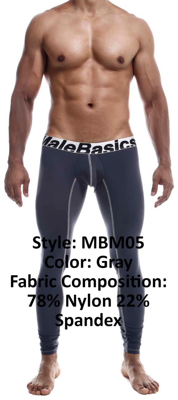 MaleBasics MBM05 Performance Long Johns Color Gray
