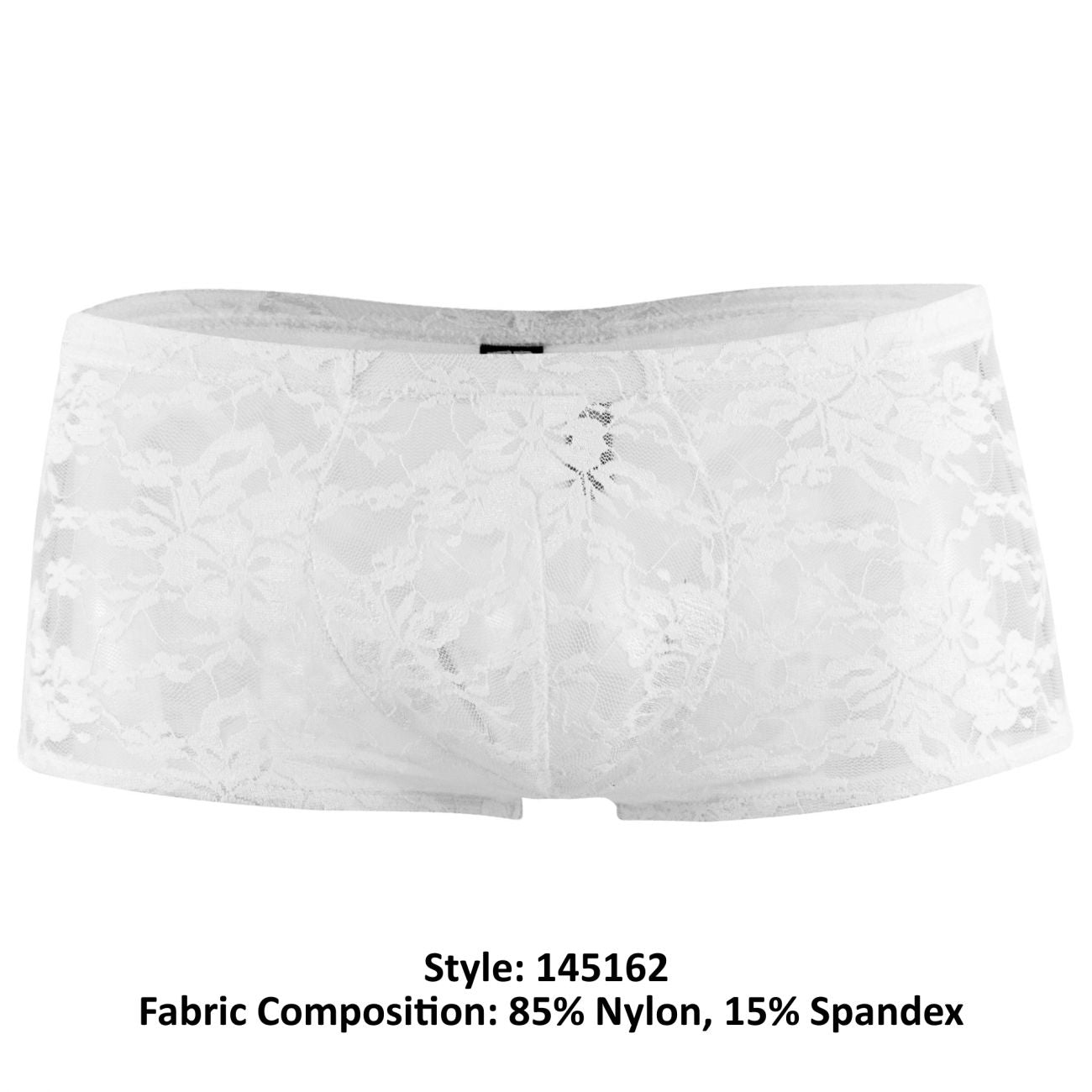 Male Power 145162 Stretch Lace Mini Short Boxer Briefs Color White