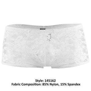 Male Power 145162 Stretch Lace Mini Short Boxer Briefs Color White