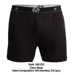 Male Power 160-253 Bamboo Boxer Short Color Black