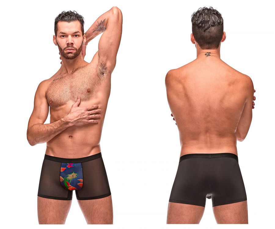 Male Power 183-262 Private Screen Fish print Trunks Color Black –  BlockParty Weho