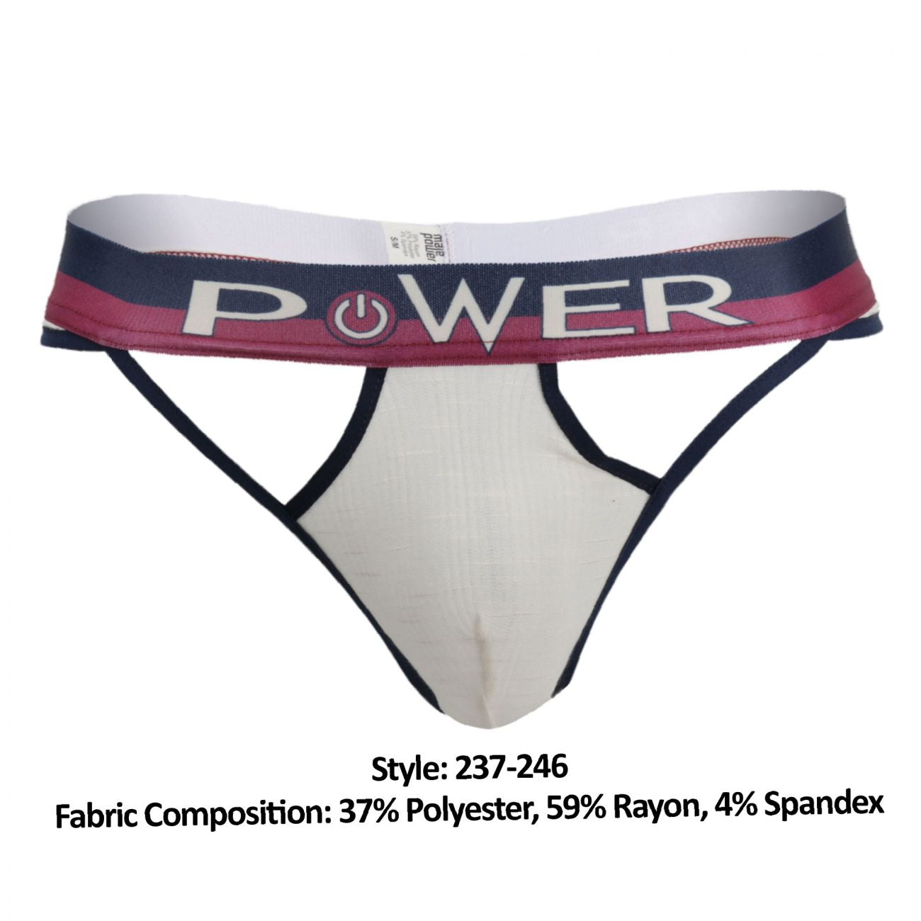 Male Power 237-246 French Terry Cutout Thongs Color Ivory