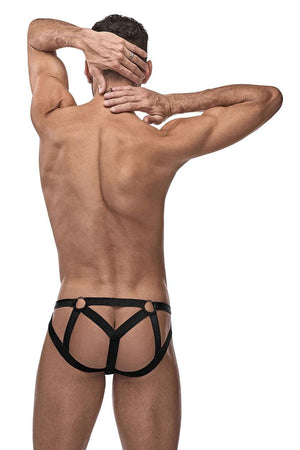 Male Power 352-261 Cage Matte Strappy Ring Jock Color Black