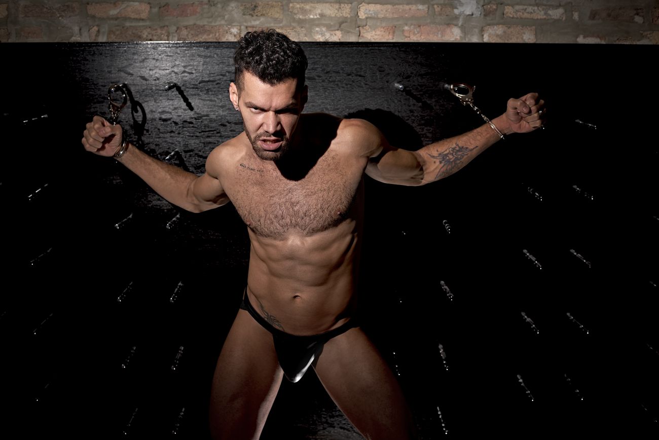 Male Power 352-261 Cage Matte Strappy Ring Jock Color Black