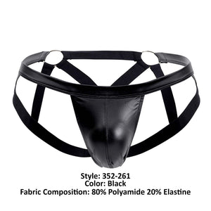 Male Power 352-261 Cage Matte Strappy Ring Jock Color Black