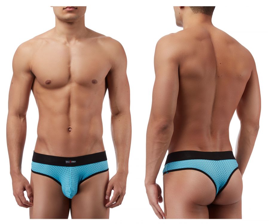 Male Power 432202 Athletic Mesh Sport Thong Color Blue