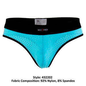 Male Power 432202 Athletic Mesh Sport Thong Color Blue