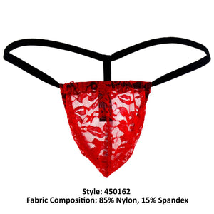 Male Power 450162 Stretch Lace Posing Strap Thong Color Red